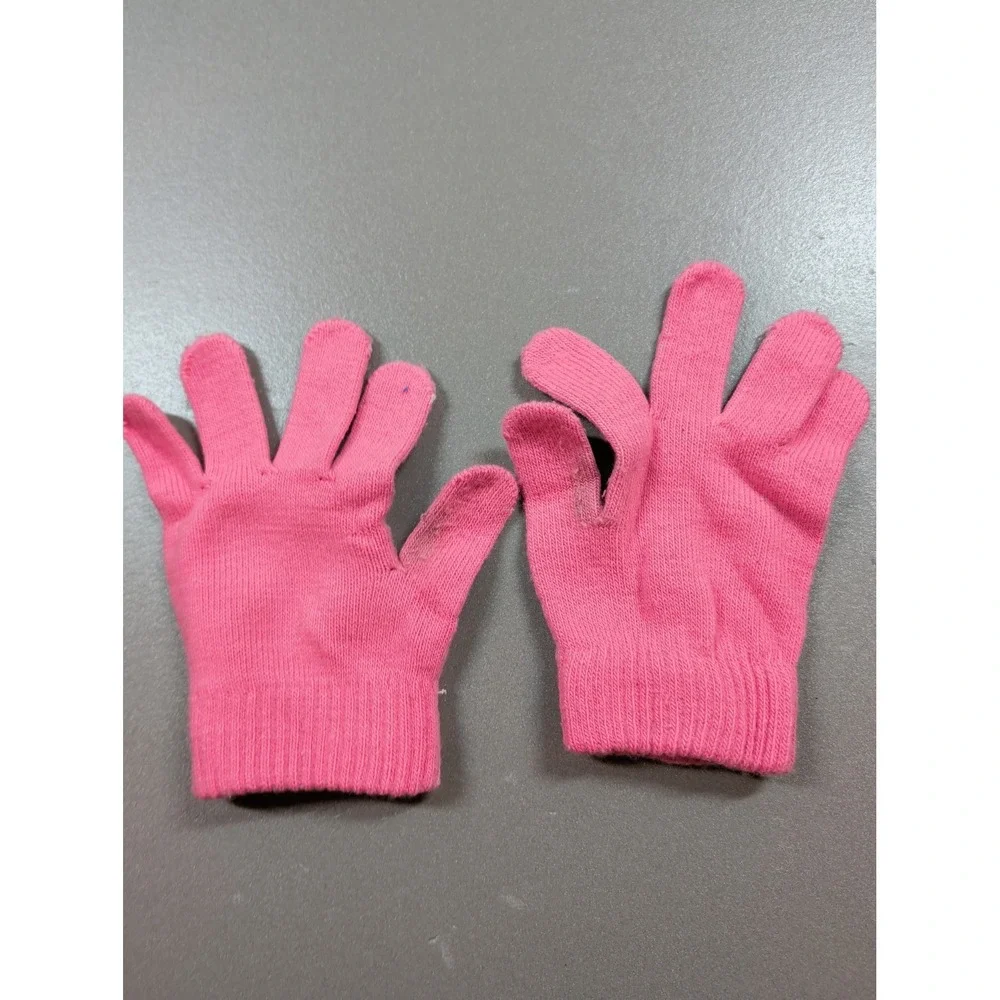 Double Nice Co Pink Snowflake Knit Gripper Gloves Winter Mittens 07/09 F16811340